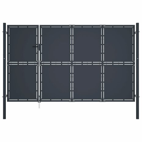 Poort 350x150 cm staal antraciet 1