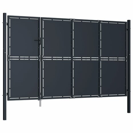 Poort 350x150 cm staal antraciet 2