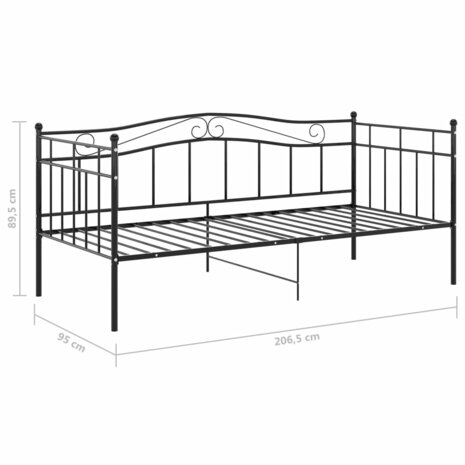 Slaapbankframe metaal zwart 90x200 cm 8