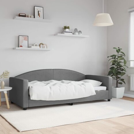 Slaapbank 90x190 cm stof donkergrijs 1