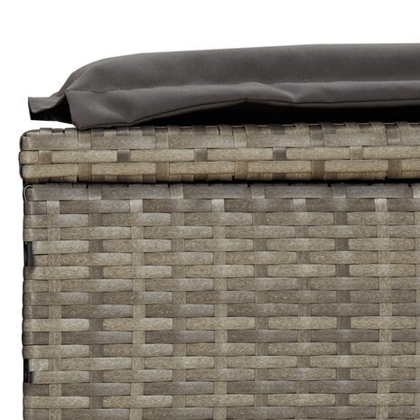 Ligbed 2-persoons met dak 213x118x97 cm poly rattan grijs 12