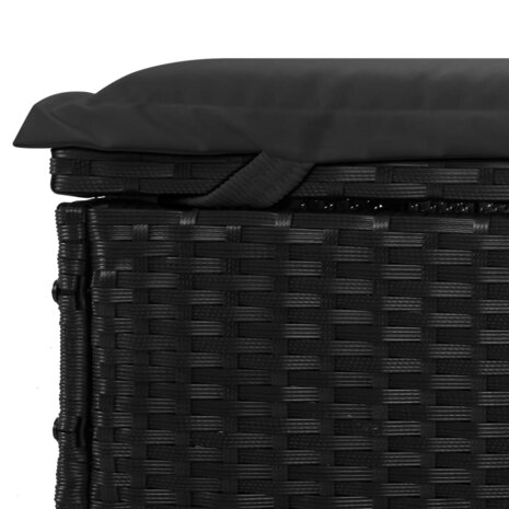 Ligbed 2-persoons met dak 213x118x97 cm poly rattan zwart 12