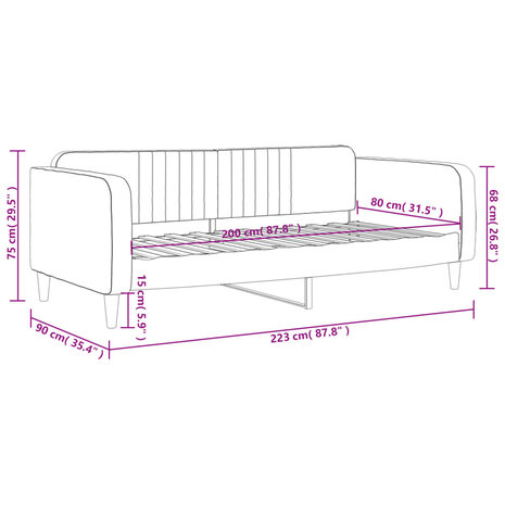 Slaapbank 80x200 cm fluweel blauw 8