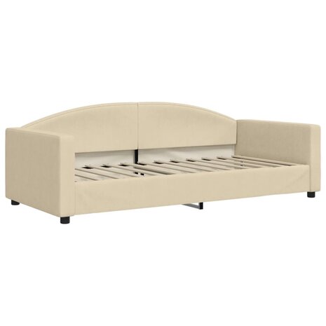Slaapbank 90x200 cm stof crèmekleurig 2