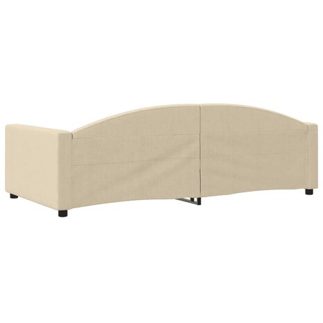 Slaapbank 100x200 cm stof crèmekleurig 5