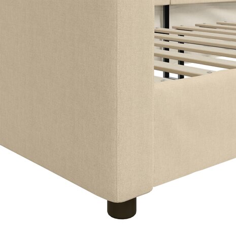 Slaapbank 100x200 cm stof crèmekleurig 6