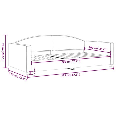 Slaapbank 100x200 cm stof crèmekleurig 8