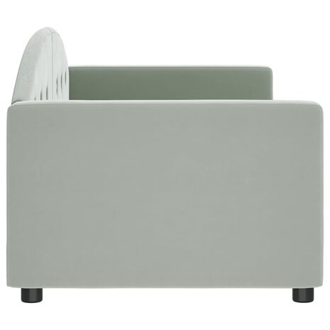 Slaapbank 80x200 cm fluweel lichtgrijs 4