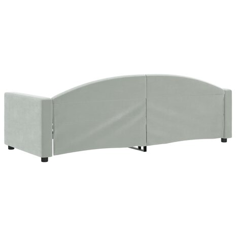 Slaapbank 80x200 cm fluweel lichtgrijs 5