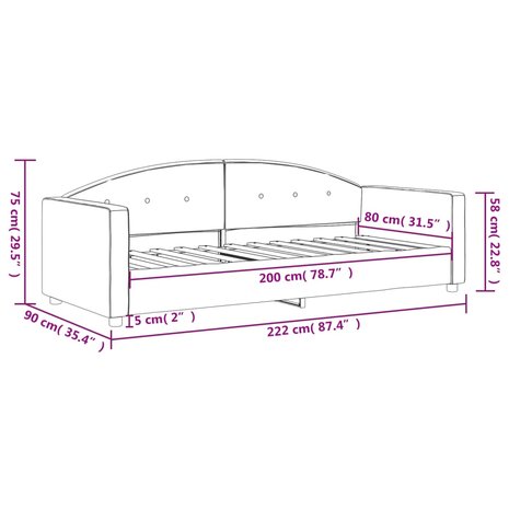 Slaapbank 80x200 cm fluweel lichtgrijs 8