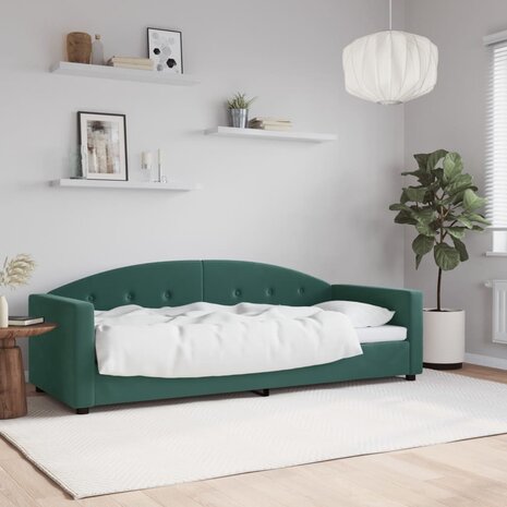 Slaapbank 80x200 cm fluweel donkergroen 1