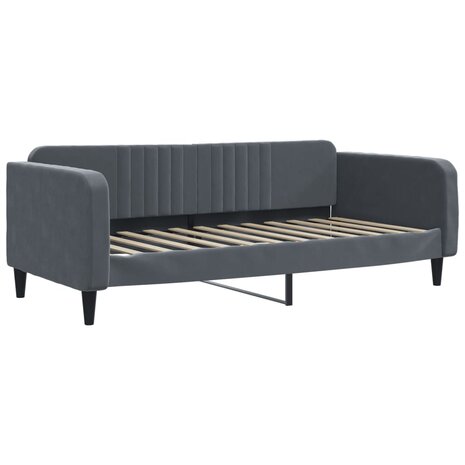 Slaapbank 90x200 cm fluweel donkergrijs 2