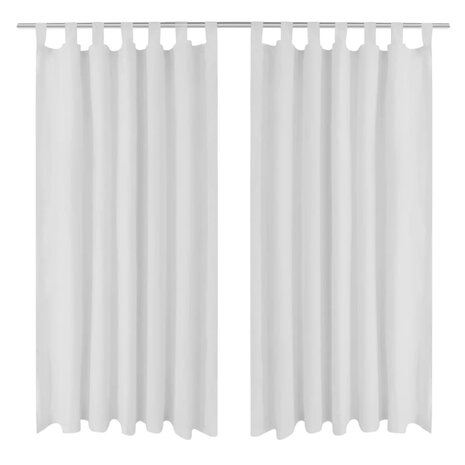 Micro-Satijnen Gordijnen met Ringen 140 x 175 cm 2 stuks (Creme) 1