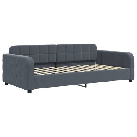 Slaapbank onderschuifbed en lades 90x200 cm fluweel donkergrijs 6