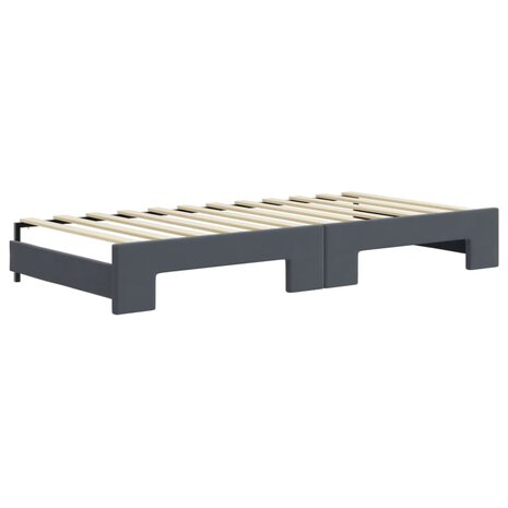 Slaapbank onderschuifbed en lades 90x200 cm fluweel donkergrijs 8