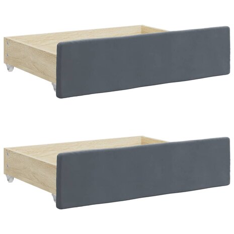 Slaapbank onderschuifbed en lades 90x200 cm fluweel donkergrijs 9