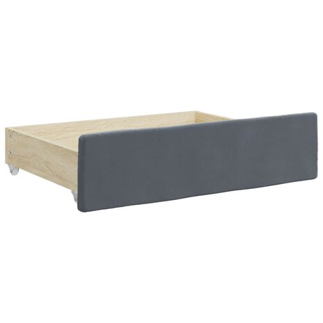 Slaapbank onderschuifbed en lades 90x200 cm fluweel donkergrijs 10