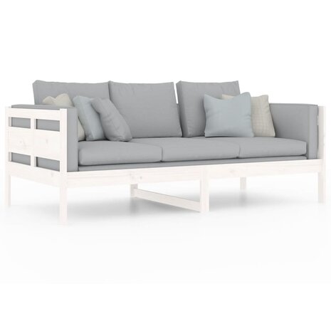 Slaapbank massief grenenhout wit 90x190 cm 7