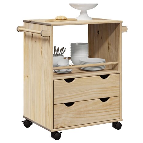 Keukentrolley OTTA 71x45x80 cm massief grenenhout 1