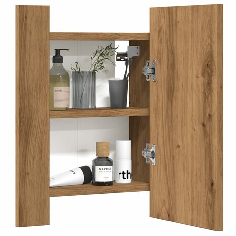 Badkamerspiegelkast LED 40x12x45 cm bewerkt hout artisan eiken 5