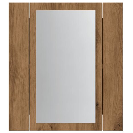 Badkamerspiegelkast LED 40x12x45 cm bewerkt hout artisan eiken 7