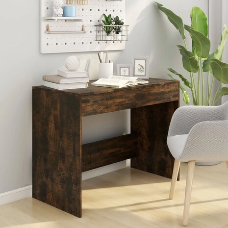 Bureau 101x50x76,5 cm spaanplaat gerookt eikenkleurig 3