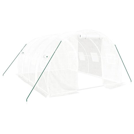 Tuinkas met stalen frame 12 m² 4x3x2 m wit 2