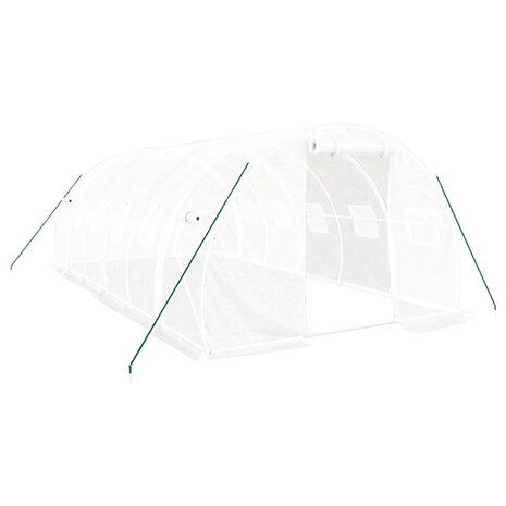 Tuinkas met stalen frame 18 m² 6x3x2 m wit 2