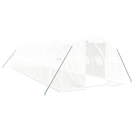 Tuinkas met stalen frame 30 m² 10x3x2 m wit 2