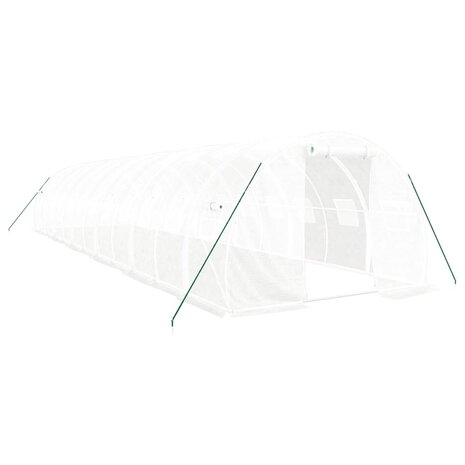 Tuinkas met stalen frame 36 m² 12x3x2 m wit 2