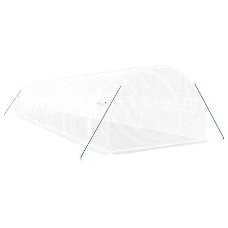 Tuinkas met stalen frame 36 m² 12x3x2 m wit 6