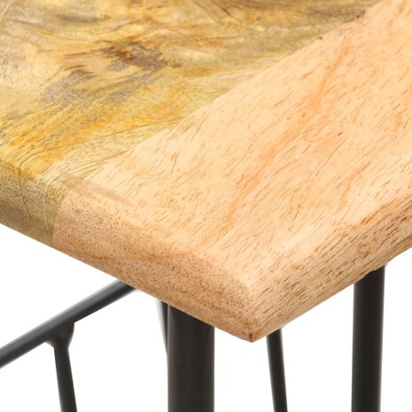 Tijdschriftenrek 40x30x50 cm massief mangohout en staal 4