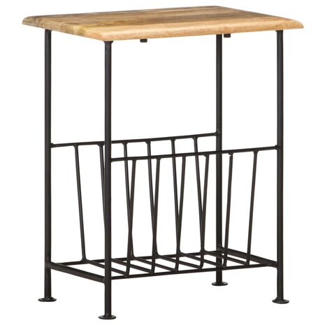 Tijdschriftenrek 40x30x50 cm massief mangohout en staal 11