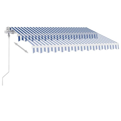 Luifel automatisch met LED en windsensor 300x250 cm blauw wit 4