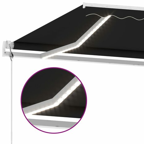 Luifel automatisch met LED en windsensor 300x250 cm antraciet 6