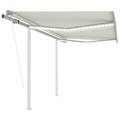 Luifel automatisch met LED en windsensor 3x2,5 m crèmekleurig 1