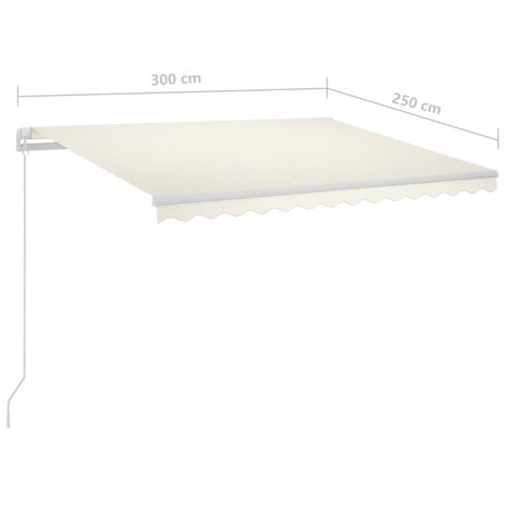 Luifel automatisch met LED en windsensor 3x2,5 m crèmekleurig 11