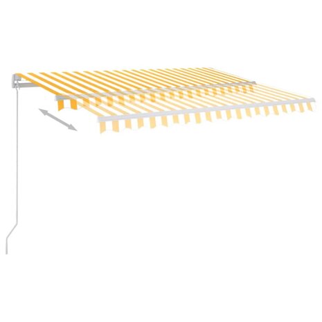 Luifel automatisch met LED en windsensor 3x2,5 m geel en wit 3