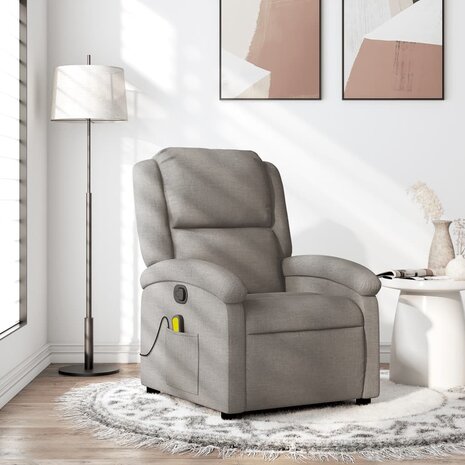 Massagestoel verstelbaar stof taupe 1
