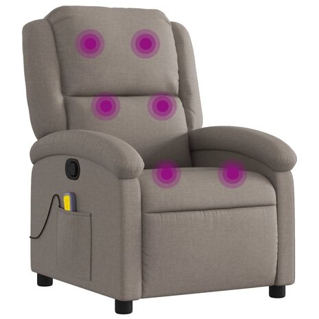 Massagestoel verstelbaar stof taupe 2