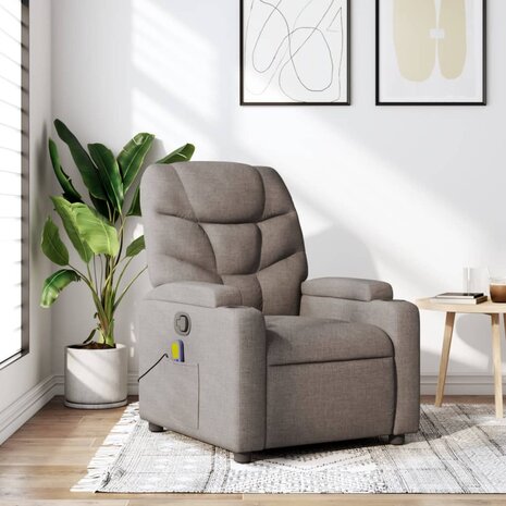 Massagestoel verstelbaar stof taupe 1