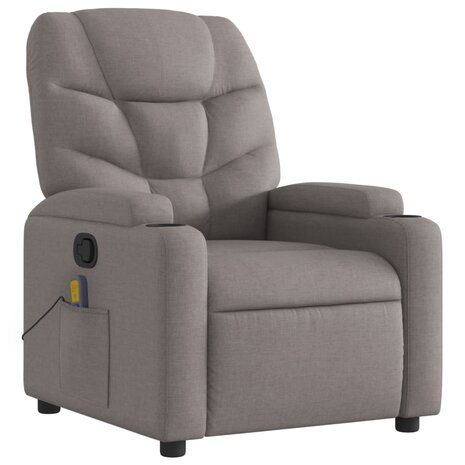 Massagestoel verstelbaar stof taupe 3