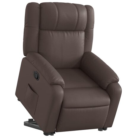 Sta-op-fauteuil verstelbaar kunstleer bruin 3