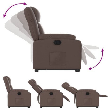 Sta-op-fauteuil verstelbaar kunstleer bruin 7
