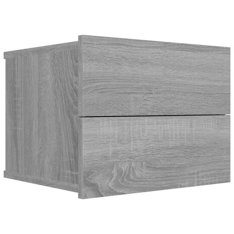 Nachtkastje 40x30x30 cm bewerkt hout grijs sonoma eikenkleurig 2
