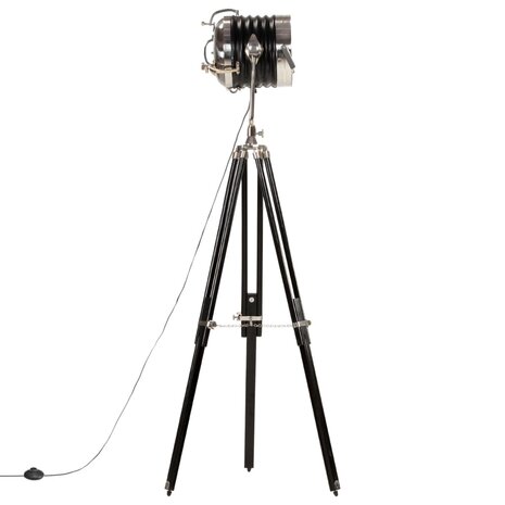 Vloerlamp driepoot 171 cm massief mangohout zwart 4