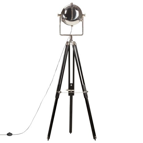 Vloerlamp driepoot 171 cm massief mangohout zwart 5