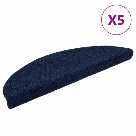 Trapmatten zelfklevend 5 st 56x17x3 cm naaldvilt marineblauw 2