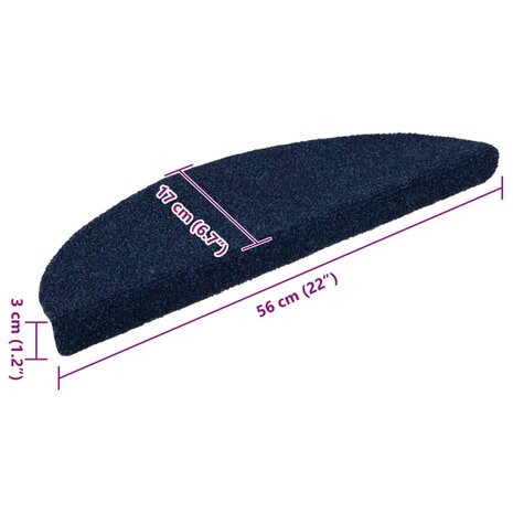 Trapmatten zelfklevend 5 st 56x17x3 cm naaldvilt marineblauw 8