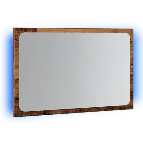 Badkamerspiegel met LED 60x8,5x38 cm oud houtkleurig 3
